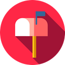 mail, tools, tool, interface, mails, symbol, Mailbox, Communications, Tools And Utensils, Mailboxes Crimson icon