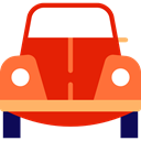 Car, transportation, transport, vehicle, beetle, Automobile Red icon