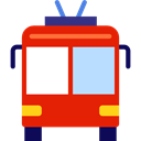 transportation, transport, vehicle, Trolleybus, Automobile, Public transport Red icon
