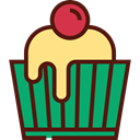 sweet, Bakery, baked, Food And Restaurant, food, cupcake, muffin, Dessert Maroon icon