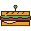 food, Lunch, meal, snack, Bread, sandwich, Food And Restaurant Maroon icon