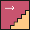 Stairs, floor, Handrail, Furniture And Household IndianRed icon