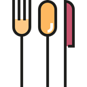Fork, metal, Knife, Camping, spoon, Cutlery, Tools And Utensils, Food And Restaurant Black icon