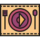 Fork, Knife, Plate, Restaurant, Dish, Cutlery, Tools And Utensils, Food And Restaurant Khaki icon