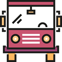 transportation, transport, vehicle, Bus, school bus, Automobile, Public transport IndianRed icon