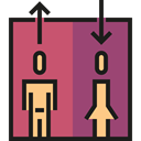 Elevator, lift, Doors, Furniture And Household IndianRed icon