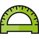 Rule, education, Protractor, Tools And Utensils, School Material, Measuring Utensils YellowGreen icon