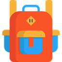 travel, Backpack, luggage, baggage, Bags Tomato icon