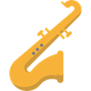 music, jazz, saxophone, musical instrument, sax, Wind Instrument, Music And Multimedia Black icon