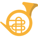 music, Music Instrument, Wind Instrument, Orchestra, French Horn, Music And Multimedia Goldenrod icon