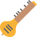 music, India, Asia, Sitar, musical instrument, String Instrument, Music And Multimedia Black icon