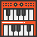 Music And Multimedia, electronic, organ, musical instrument, synthesizer, Keyboard, music, piano DarkSlateGray icon