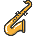 sax, Wind Instrument, Music And Multimedia, music, jazz, saxophone, musical instrument Black icon