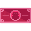 Notes, Business, Money, Cash, Currency, Business And Finance PaleVioletRed icon