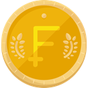 Business, Money, coin, france, Currency, Franc, Business And Finance Orange icon