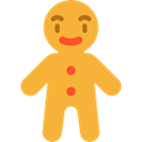 gingerbread man, Food And Restaurant, food, cookie, Dessert, gingerbread, sweet, Bakery Goldenrod icon