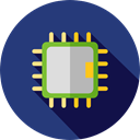 Chip, processor, Cpu, technology, electronic, electronics MidnightBlue icon