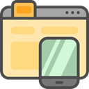 Browser, mobile phone, smartphone, online shop, Seo And Web Moccasin icon