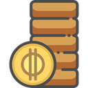 Business, Money, coin, Coins, Cash, stack, Currency, Business And Finance SandyBrown icon
