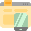 Browser, mobile phone, smartphone, online shop, Seo And Web Moccasin icon