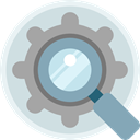 settings, Loupe, optimization, Seo And Web, search, magnifying glass DarkGray icon