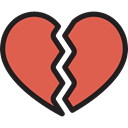 love, shapes, romantic, heartbreak, Broken Heart, Sports And Competition IndianRed icon