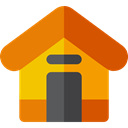 Home, house, Construction, buildings, property, real estate, Cabin, residential, Architecture And City DarkOrange icon