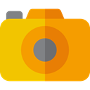 Camera, photo, photography, technology, electronics, photograph, photo camera Orange icon