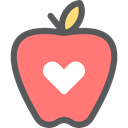 Apple, Heart, food, Healthcare And Medical, Fruit, organic, Healthy Food, Heart Shape Salmon icon