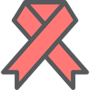 medical, Ribbon, Aids, Solidarity, Shapes And Symbols, Healthcare And Medical Salmon icon