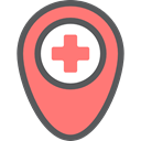 medical, hospital, Gps, placeholder, signs, map pointer, Maps And Flags, Map Location, Map Point, Healthcare And Medical Salmon icon