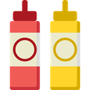 food, Mustard, ketchup, Spicy, Condiment, Sauces, Food And Restaurant AntiqueWhite icon