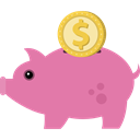 piggy bank, piggybank, Animals, money box, Cash Box, Business And Finance, Animal, pig PaleVioletRed icon
