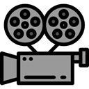 film, movie, technology, electronics, video camera, Video Cameras, cinema DarkGray icon