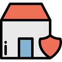 shield, buildings, real estate, Home, house, security Lavender icon