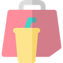 food, Bag, Delivery, Restaurant, Take Away, Food And Restaurant PaleVioletRed icon