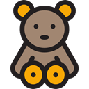 Animal, bear, Animals, children, teddy bear, childhood, puppet, Fluffy, Kid And Baby Black icon