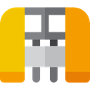 industry, Factory, robotics, Industrial Robot Orange icon