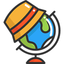 Geography, Maps And Flags, Planet Earth, globe, planet, hat, travel, Earth Globe, Earth Grid DarkSlateGray icon
