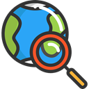travel, Searching, Magnifying Lens, earth, world, search, interface DarkSlateGray icon