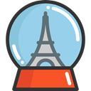 ornament, travel, tower, decoration, globe, Ball, Snow, shapes, Eiffel SkyBlue icon
