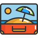 open, suitcase, travel, luggage, baggage, travelling, Tools And Utensils DarkSlateGray icon