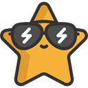 Signaling, Favourite, rate, shapes, signs, star, sunglasses, Favorite DarkSlateGray icon