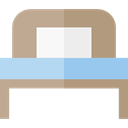 bedroom, Comfortable, Furniture And Household, Rest, furniture, Bed RosyBrown icon
