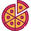 food, Pizza, Restaurant, Fast food, junk food, Pizzas, Italian Food, Restaurants, Food And Restaurant Brown icon