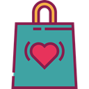 Heart, gift, present, Bag, purse, Handbag, fashion, Birthday And Party CadetBlue icon