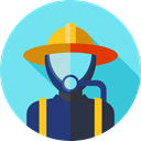 user, profile, Avatar, job, Social, firefighter, profession, Professions And Jobs SkyBlue icon