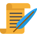 document, papers, writer, Signature, interface, education, writing, quill Goldenrod icon