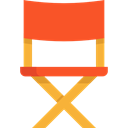 cinema, tool, Director, Seat, Chair, furniture, entertainment, outline, Chairs, Director Chair, Furniture And Household Tomato icon