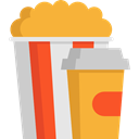 cinema, food, popcorn, snack, Fast food, Salty, Food And Restaurant Goldenrod icon